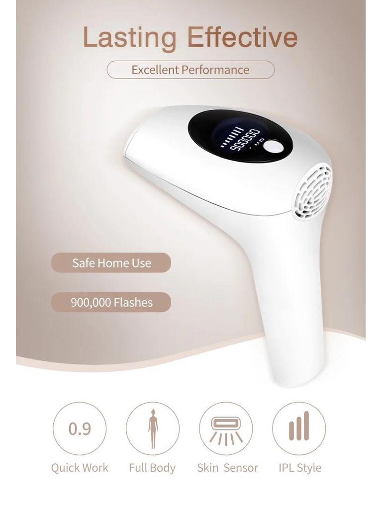 Portable Painless IPL Laser Hair Remover with LCD Display for Home Use