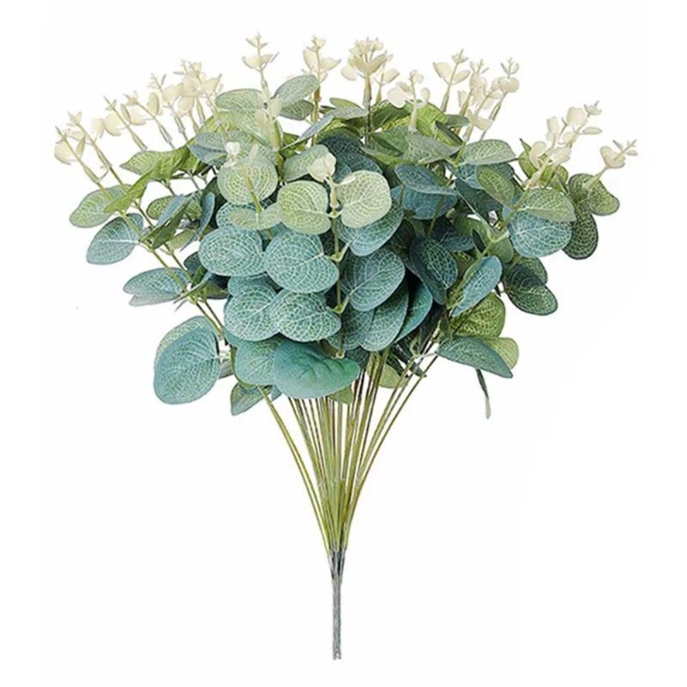 20Pcs Decoration Artificial Eucalyptus Leaves Bendable Silk Eucalyptus Leaf Bridal Bouquet