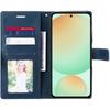 Coque pour Samsung Galaxy S24 FE (pas pour S24) - Synthécuir Bleu Marine + 2 Verres Trempés Anti-Rayures
