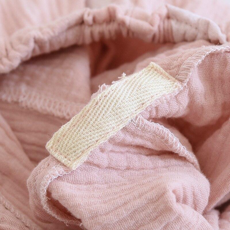 Spring And Summer New Trousers Women's Love Wave Point Thin Section 100%Cotton Crepe Casual Pants Loose Home Pants Women Bottoms