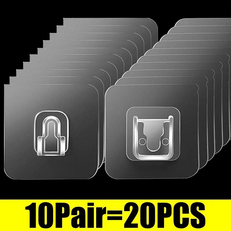 Самоклеящиеся настенные крючки прозрачный двухсторонний крючок для кухни ванной комнаты вешалка для хранения присоска держатель домашний органайзер