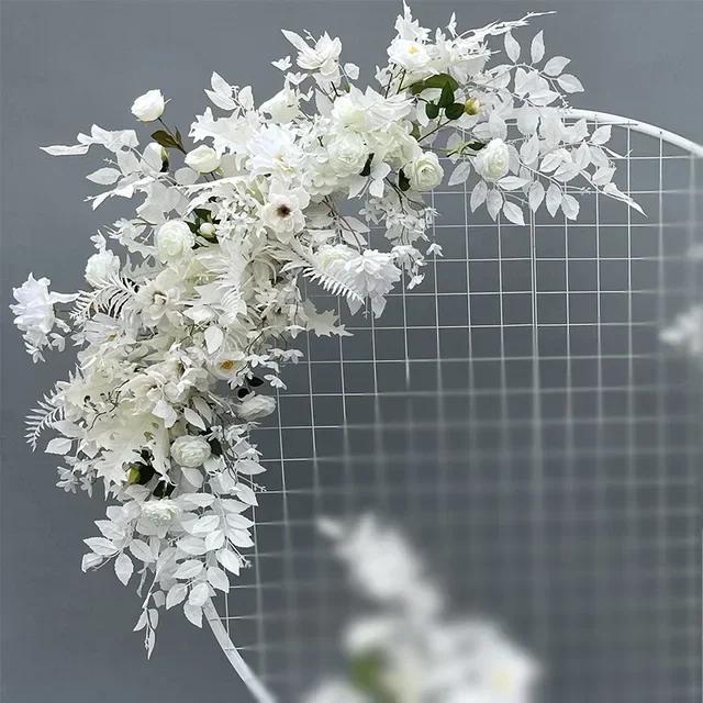 Свадебное шампанское Искусственные цветы Ряд Украшения для центра стола на вечеринку Декор арки Стена Окно Задник Композиция Реквизит Лист Подвесной Цветочный