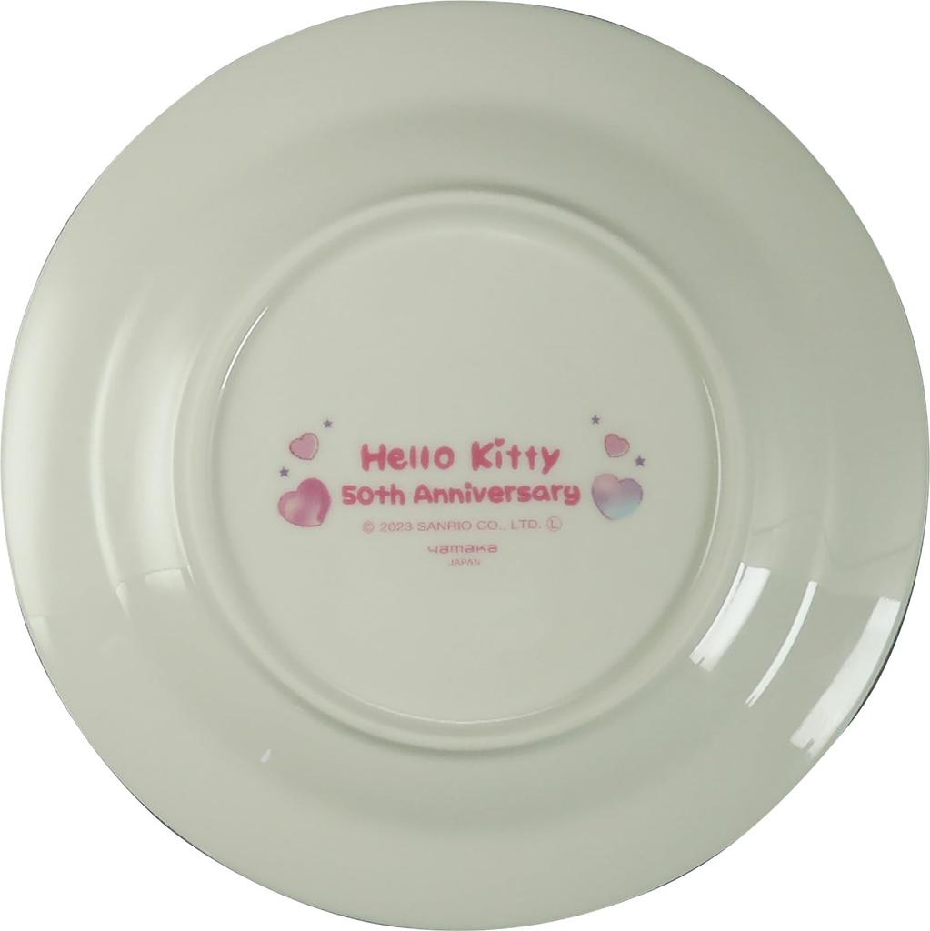 Тарелка с персонажами Sanrio, диаметр 20 см, подставка для тарелок Hello Kitty в честь 50-летия, сделано в Японии, Yamaka Shoten hk151-330