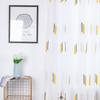 1Pcs Household Window Embroidered Short Curtain Blackout Panels Drapes 1*2m (Gray+White Yellow)