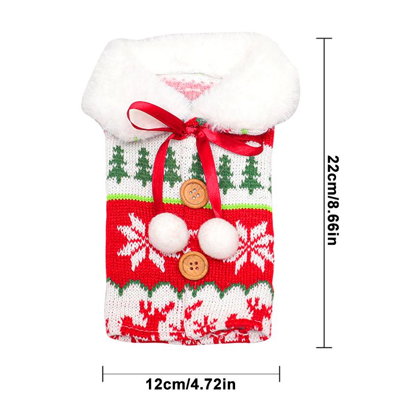 1 шт. Набор для красного вина, рождественская снежинка, лось, столовые принадлежности, вязаное украшение