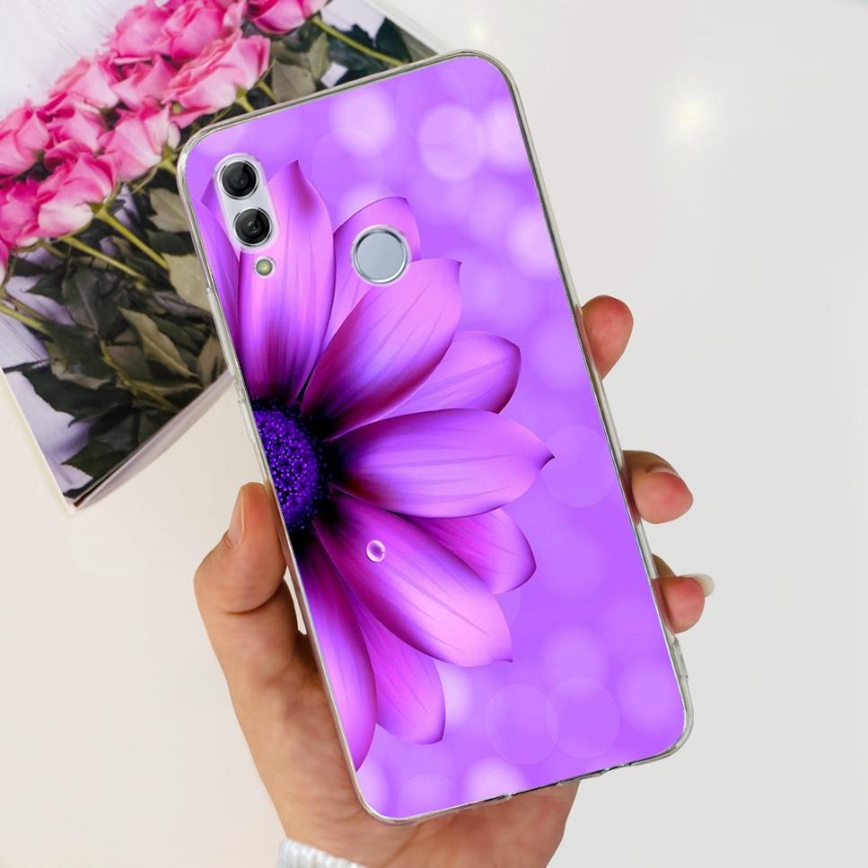 Чехол для Honor 10 Lite HRY-LX1 Роскошный Цветок Любовь Мягкий ТПУ Силикон Прозрачная Крышка Для Huawei Honor 10Lite 6.21" Чехол для Телефона Fundas