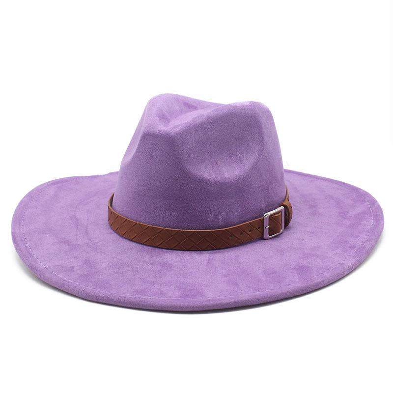 Замшевая шляпа в стиле джаз с большими полями, модная шляпа для леди и джентльмена, вечеринка, банкет, пальто, подходящая шляпа