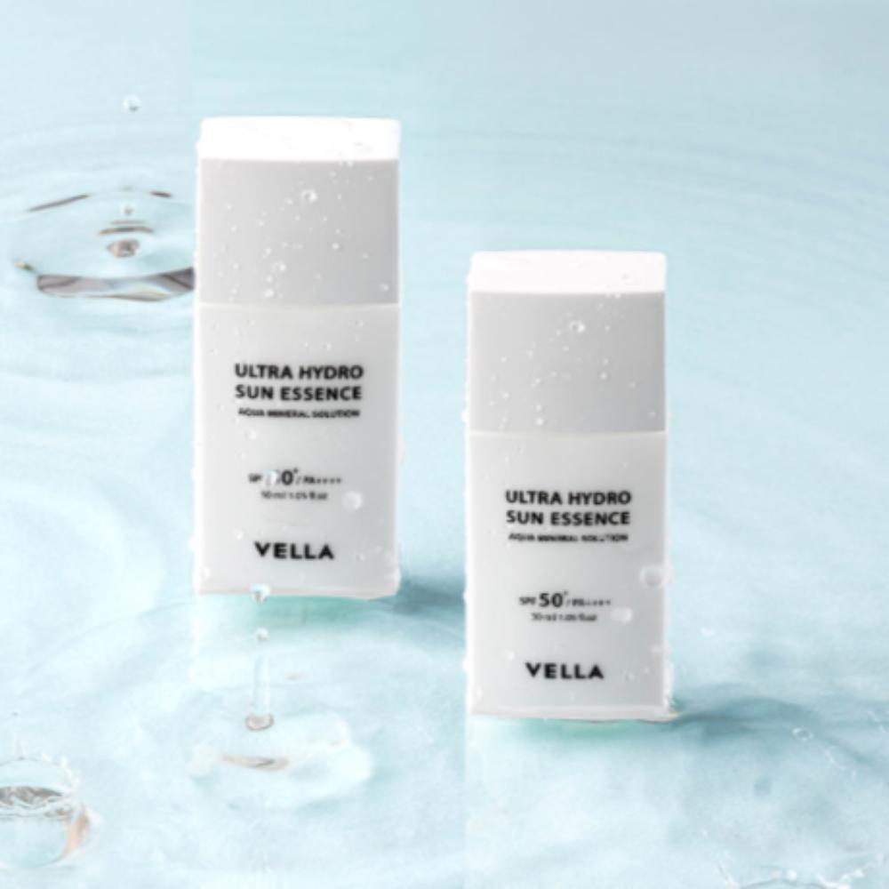 VELLA Ультра Гидро Солнечная Эссенция SPF50+ PA++++ 30 мл (1 + 1) | Легкий увлажняющий солнцезащитный крем