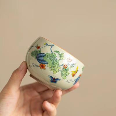 Дэхуа Чайный Набор, Секретная Желтая Чашка Луоханя, Керамический Чайный Набор, Мастер-Чашка, Чашка для Медитации, Полностью Ручная Работа, Дно с Медной Монетой, Чайный Набор для Кунг-Фу