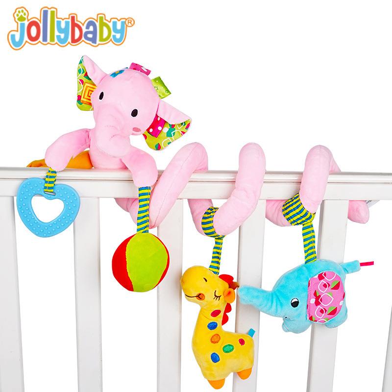 Baby Teether Plush Crib Mobile Stroller Hanging Toy Infant Educational Soothing Rattle Soft Grasping Puppet