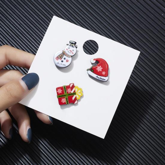 3 шт./компл. рождественские броши винтажные праздничные милые мультяшные геометрические невыцветающие декоративные броши с бумажной карточкой Санта-Клауса