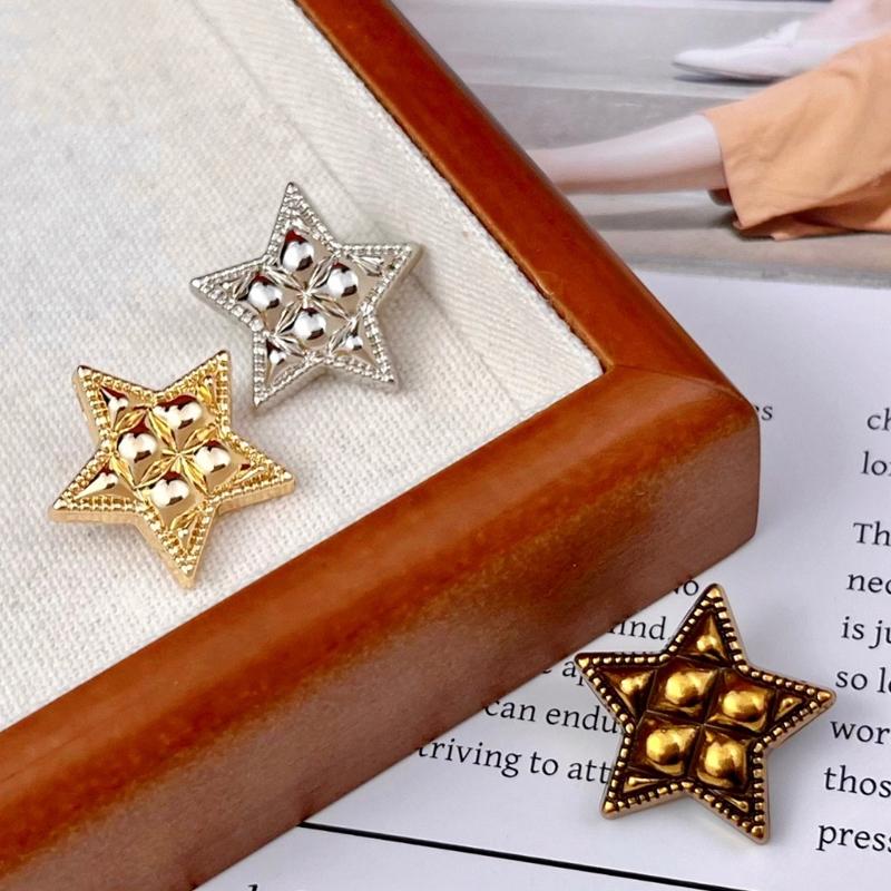 10 шт. Металлическая пуговица для шитья одежды DIY Поделки Мода Декоративная Пуговица в форме звезды для свитера Аксессуары для одежды