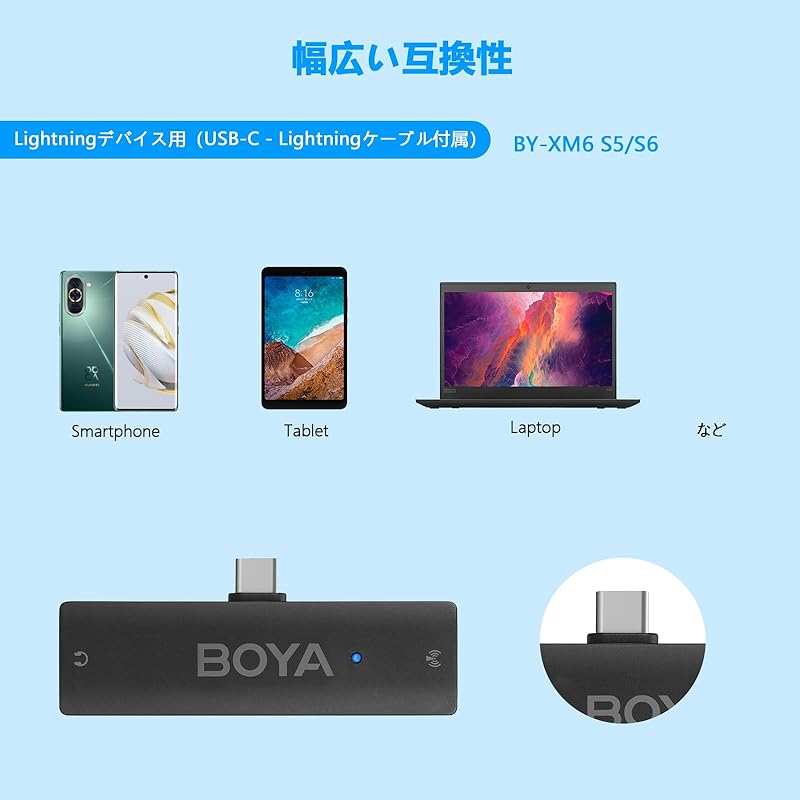 Available for iPhone15 wireless pin microphone wireless microphone BOYA XM6-S6 external microphone For distribution microphone Android Compatible with