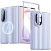 Protective Phone Case with Hinge Protection and Built-in Screen Protector, Leather Texture Shell for Samsung Galaxy Z Fold 8-Pink