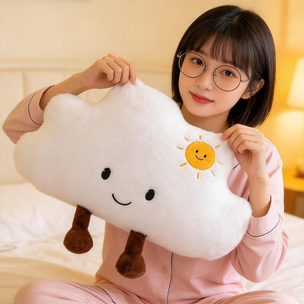 Super Cute Cloud Pillow Girls Sleeping Plush Toy Cute Girl Bay Window Decoration Sofa Cushion Birthday Gift
