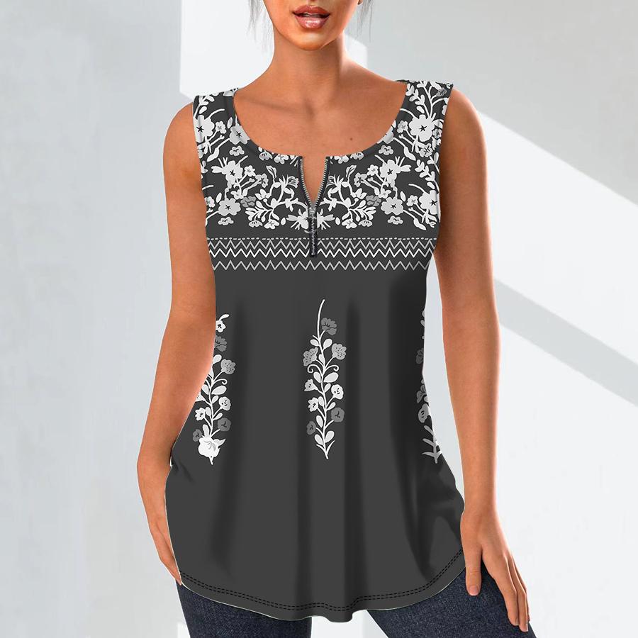 Женские модные рубашки с v-образным вырезом, повседневные топы, футболка, женский жилет с 3D красными цветами и принтом, блузка без рукавов больших размеров, топы на бретелях