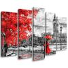 Five Piece Picture Canvas Print London Red Umbrella
