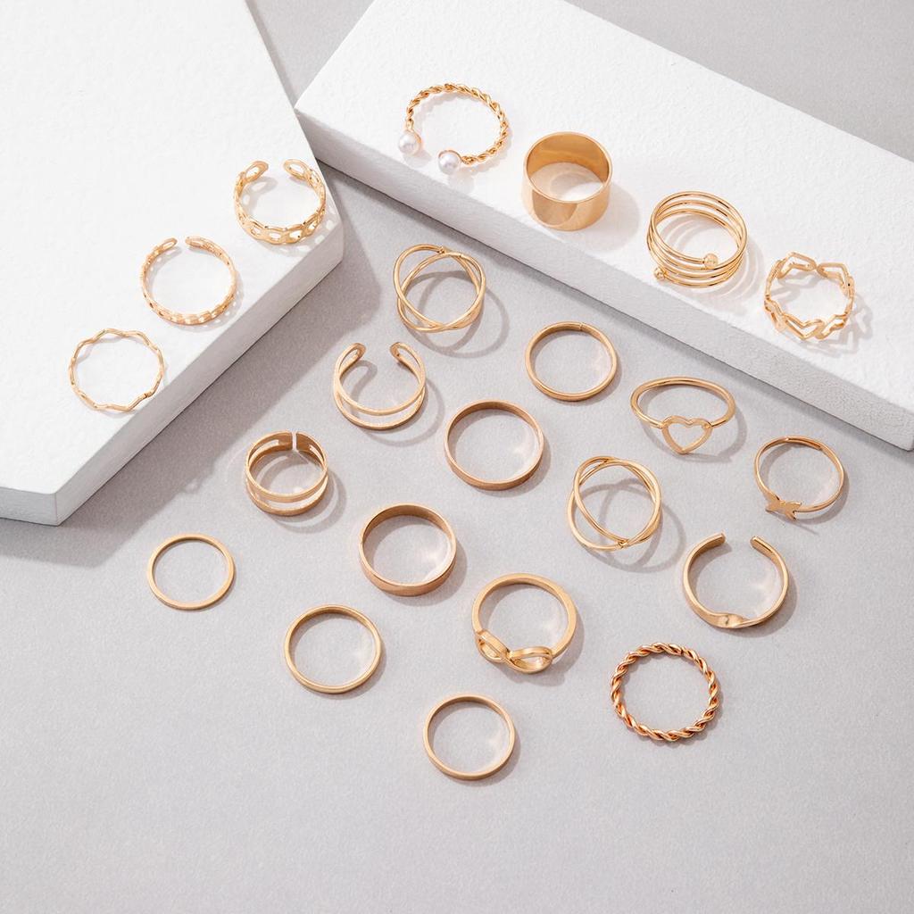 Изысканное кольцо с имитацией жемчуга, Универсальное кольцо для девичников, Простое кольцо с резьбой, Регулируемый темперамент, Женский набор колец