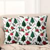 1 Pieces Christmas Tree Candy Cane Poinsettia Pattern Pillow Polyester pillowcase, sofa decorative cushion cov Headboard Pillow
