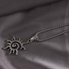 Creative Sun Flame Pendant Necklace Punk Hip Hop Retro Hipster Men'S Hollowed Out Titanium Steel Necklace Jewelry