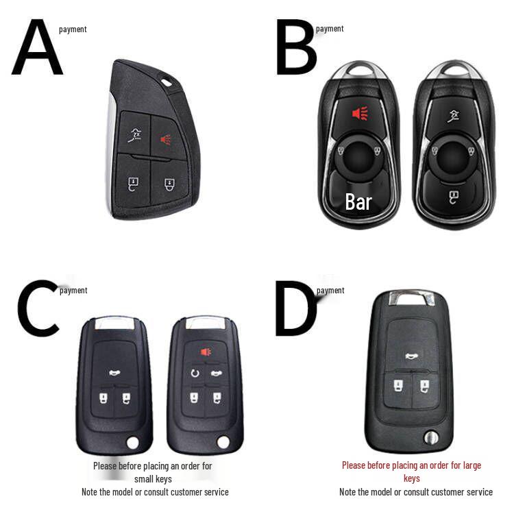 Кожаный сплав чехол для ключей для 2021-2022 Buick Envision - Металлическая полная обертка, Двусторонняя защита