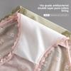 Female Spring and Summer Simple Sexy Lace Stitching Mesh 10A Grade Antibacterial Breathable Mid Waist Underwear