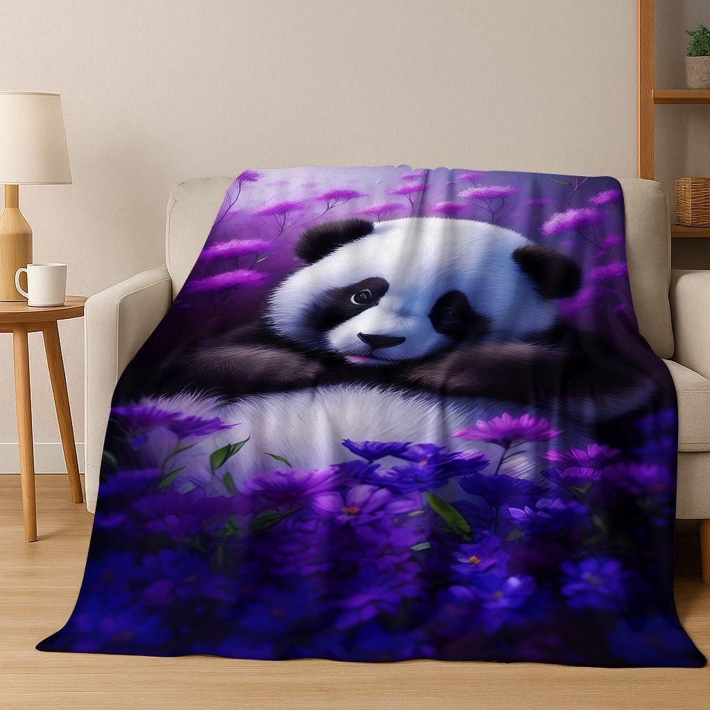 2026 New Dream Panda Cute Cartoon Art Flannel Blanket,Cozy Soft Throw Blanket for Home Bedroom Bed Sofa Picnic Cover Gift Kids