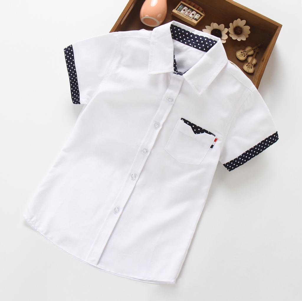 Boys T-Shirt Summer Short Sleeve Tee Children Turn-down Collar Polo Shirt Cotton Preppy Style Top Kids