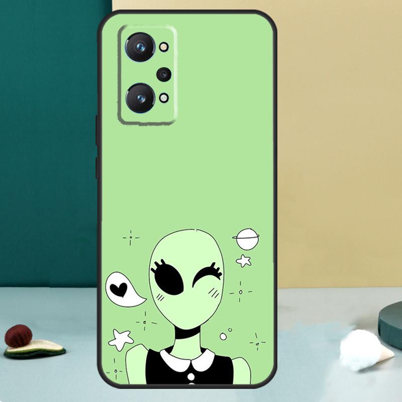 Эстетичный Милый Мультяшный Инопланетянин Для Realme 13 12 10 11 14 Pro Plus GT 6 5 6T GT7 Pro C55 C53 C51 C21Y C25S C75 C67 C61 Чехол