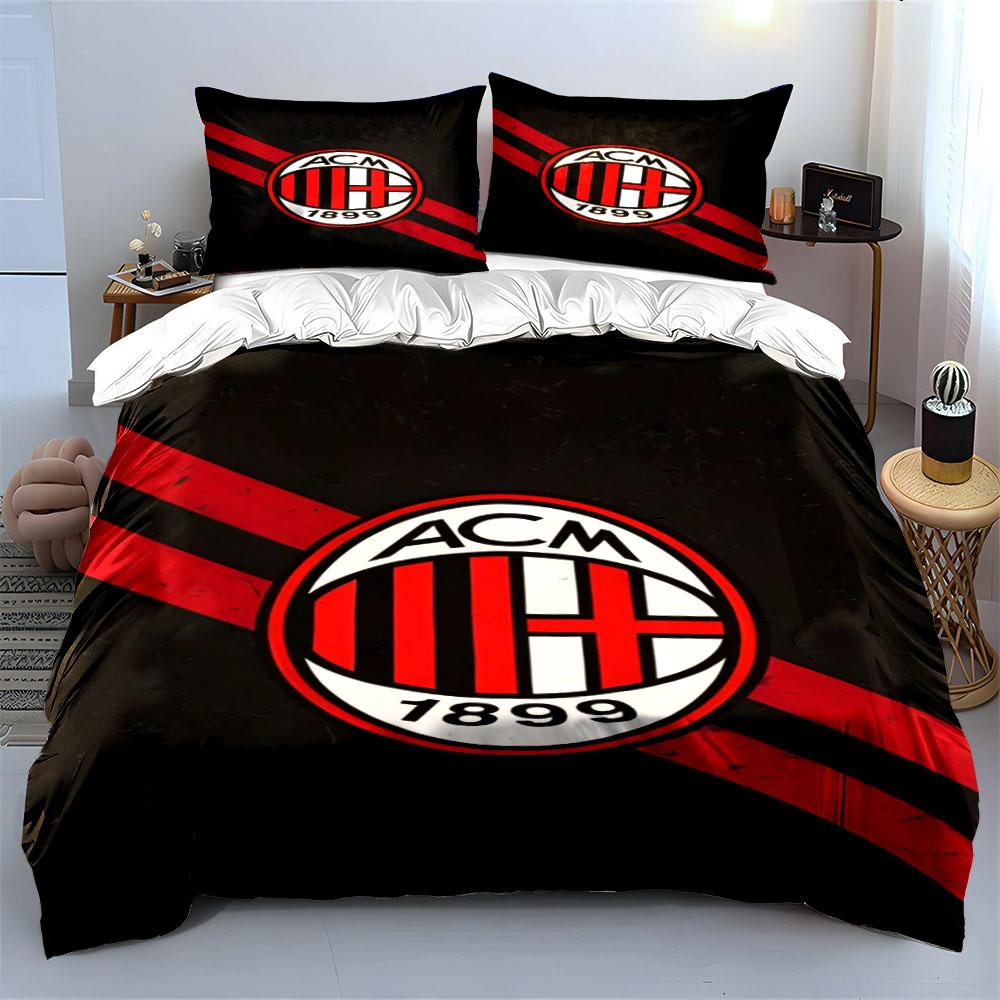 AC Milan logo design. Bedding sets Duvet cover sets Duvet covers Pillowcases(1 * Duvet Cover 2 * Pillowcases without duvet insert)