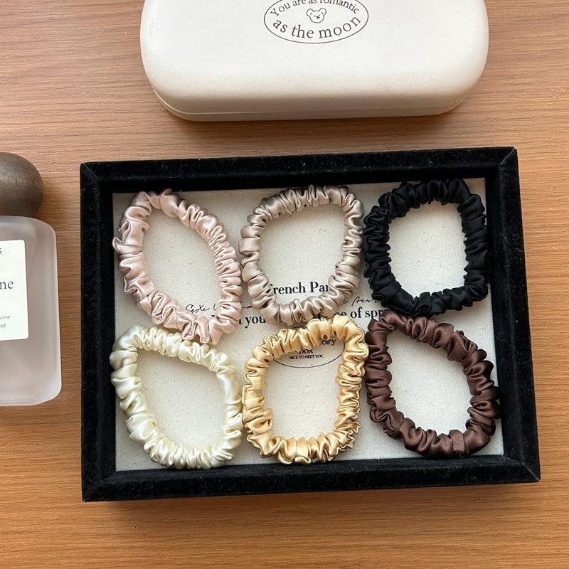 100% Чистые шелковые резинки для волос из тутового шелка для женщин Эластичные шелковые резинки для волос Веревка для волос хвостик для девочек Черные резинки для волос Аксессуары