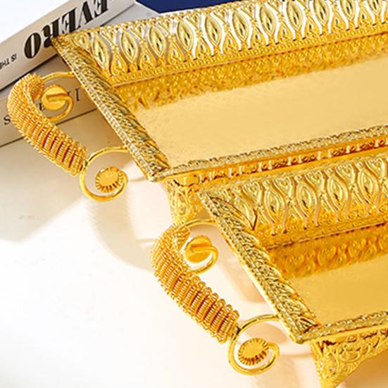 Элегантный ретро-поднос с фруктами, портативная нескользящая декоративная тарелка для закусок для рабочего стола