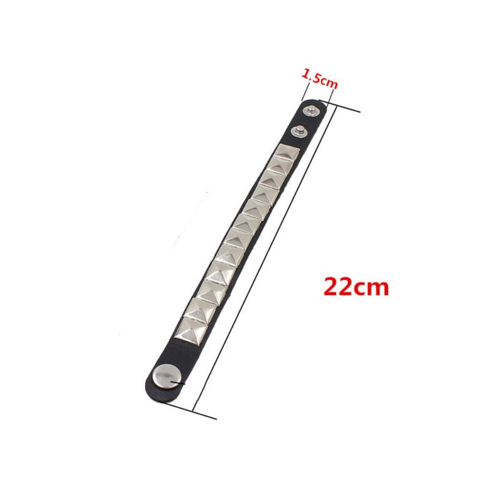 PU Leather Rivet Bracelet Bangle Bangle Unique Metal Wristband  Men Women