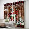 Santa Claus Happy New Year Christmas Tree Red Green Window Curtains For Kids Bedroom Living Room Home Decor Navidad Natal
