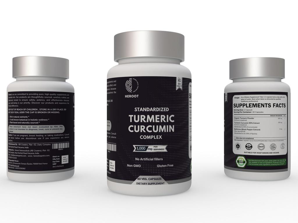 Куркума Куркумин с капсулами BioPerine | 1000 мг | Пищевая добавка