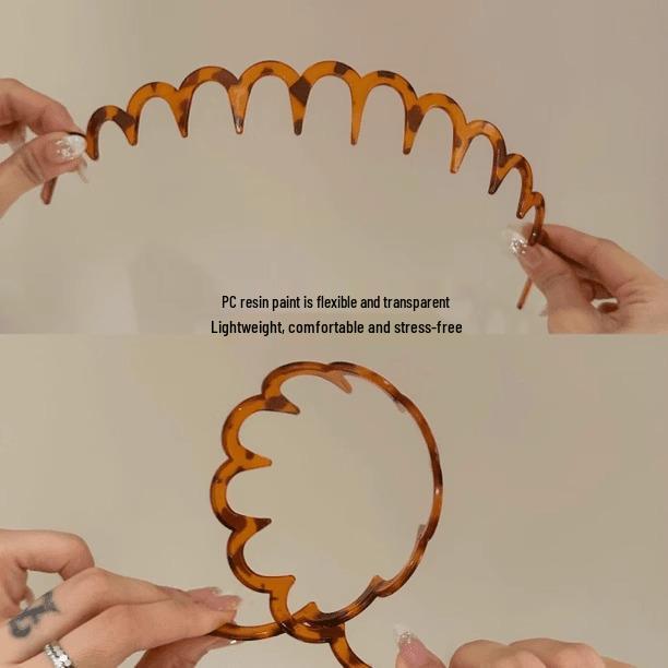 Нескользящая смоляная резинка для волос, повязка на голову с зубчиками для умывания лица и челки