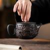 Jianshui Purple Pottery Dragon Carving Teapot Hand Painted Antique Relief Teapot Household Teapot Kungfu Tea Set Kettle