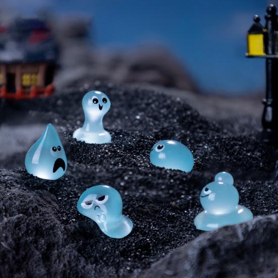 8 шт./компл. фигурка водяного духа, светящаяся мини-украшение водяного эльфа, миниатюрная мультяшная статуэтка в виде капли воды, игрушка-микропейзаж