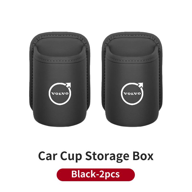 AALF1 Leather Car Door Cup Holder Organizer Storage Bin Drink Rack Auto Cup Holder Car Interior Accessories For Volvo XC40 XC60 XC70 X