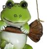 Swing Frog Figurine Hanging Resin Animal Statue Sculpture Pendant Indoor Outdoor Patio Yard Garden Decoration Ornament Christmas Gift