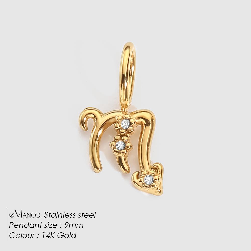 eManco Stainless Steel Star Zodiac Sign 12 Constellation Pendant Accessories for Necklace Women Man Jewelry Gifts