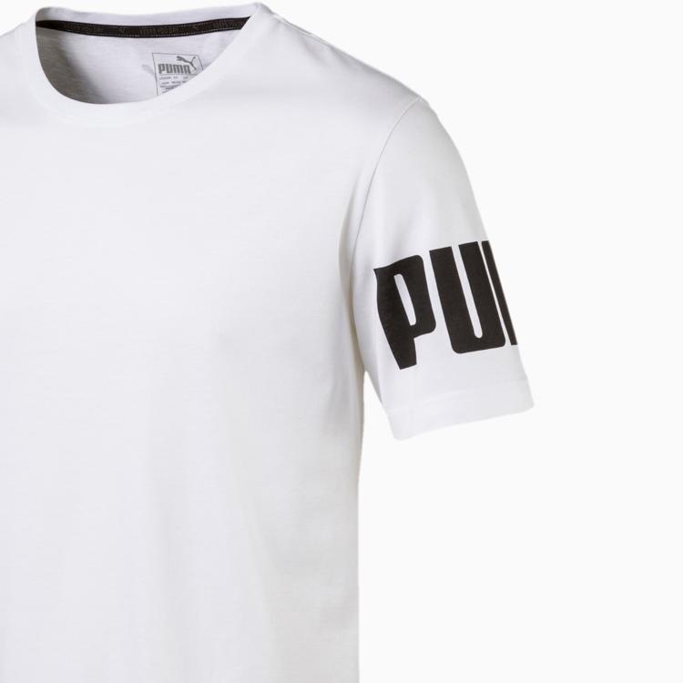 Puma Rebel Logo Print Short Sleeve T-Shirt Men Tops White 584744-57