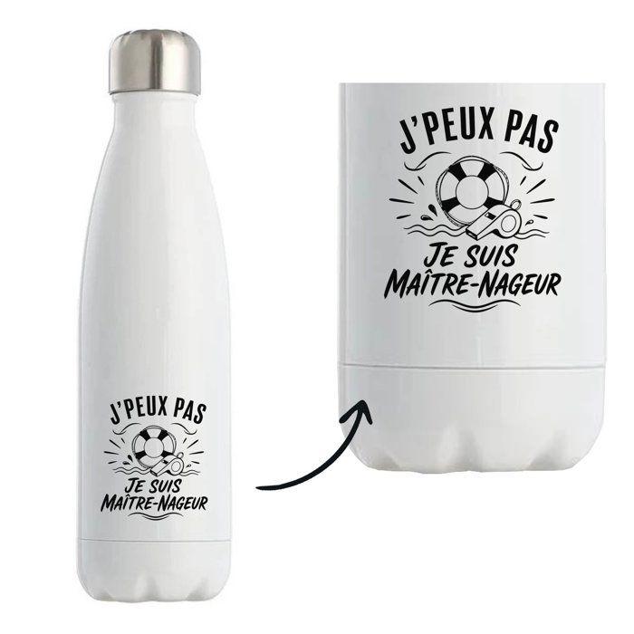 Gourde isotherme - PLANETEE - J'peux pas minimaliste - 500 ml - Inox double paroi - Froid 24 h / Chaud 12 h