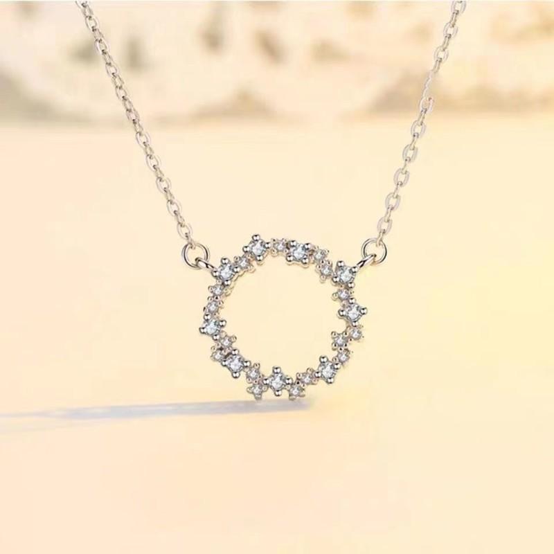 Womens Geometric Circle Necklace Clavicle Chain Girlfriend