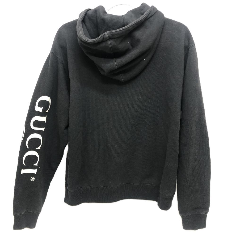 Gucci 627079 20AW Принт с логотипом на рукаве, свитшот с полумолнией, одежда, топ, худи, парка