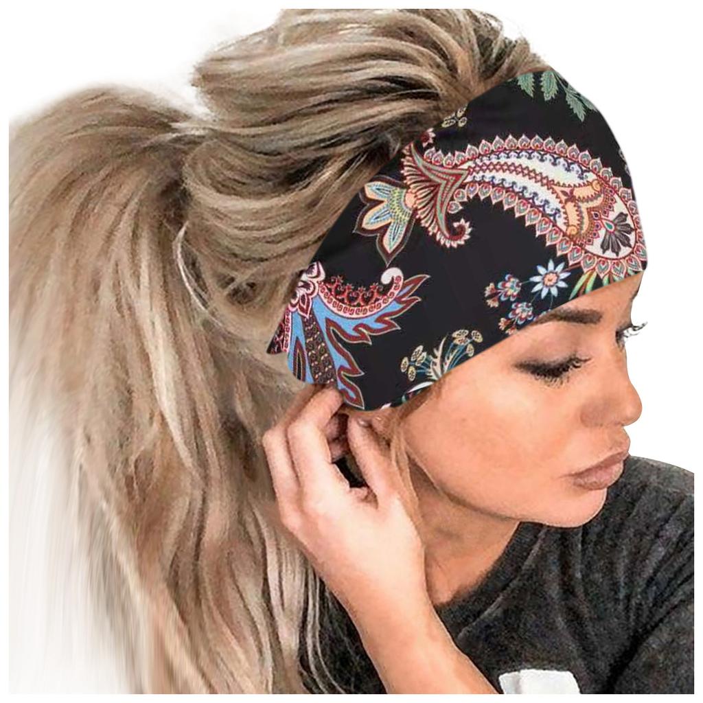 Женская повязка на голову с принтом, спортивная повязка для волос с широким краем, повязка на голову для йоги, мягкая повязка для волос, головной убор, повязка для волос