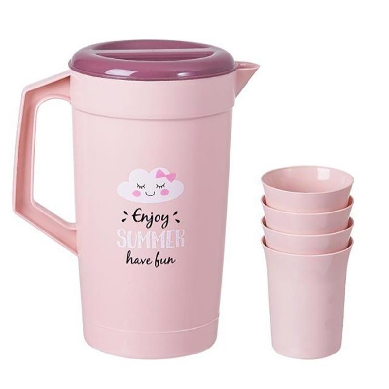 2000ml Large-Capacity Cold Water Jug With Cup Heat Resistant Household Teapot Kettle Beverage Storage Container Bottle