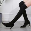 Fashion Winter Women's Sexy High Heels Over-The-Knee Black Long Boots Crotch High Thigh-High Prom Shoes for Ladies