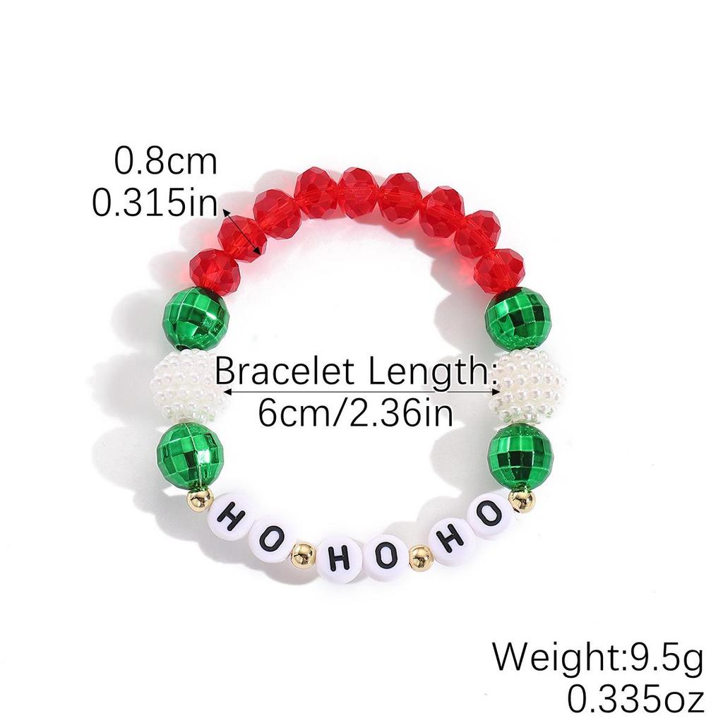 Европейский и американский набор рождественских браслетов из хрустальных бусин «Снежинка» для женщин