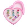 6/9/12/36pcs Cute Adjustable Rings Children Girls Pretend Play Makeup Toys Cartoon Crystal Jewelry Alloy Animal Enamel Rings